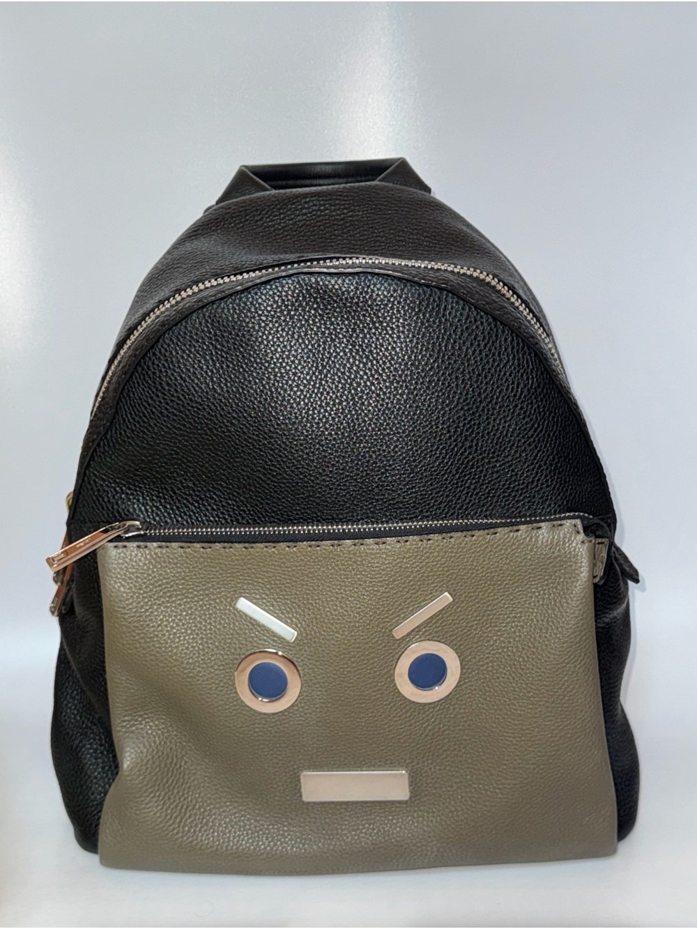 Fendi Selleria No Words Faces Leather Backpack 2016